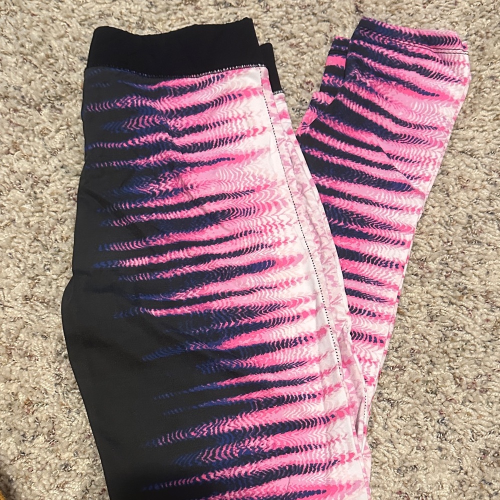 bebe Vibrant Pink and Black Leggings
